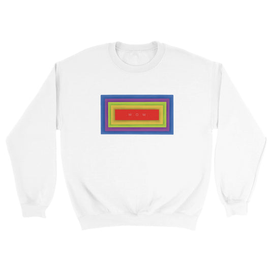 White Rainbow Box Crewneck Sweatshirt