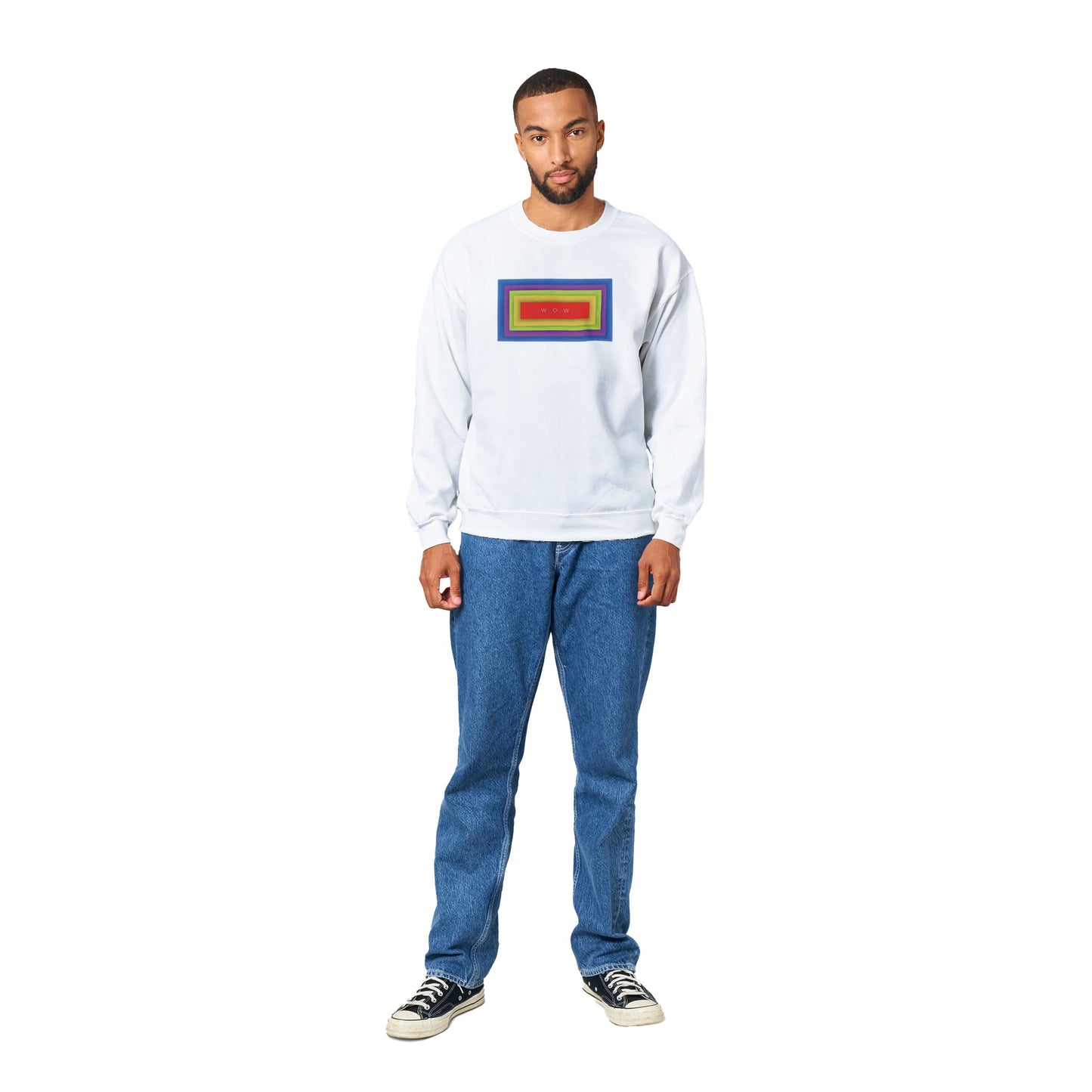 White Rainbow Box Crewneck Sweatshirt